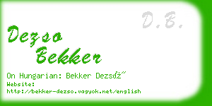 dezso bekker business card